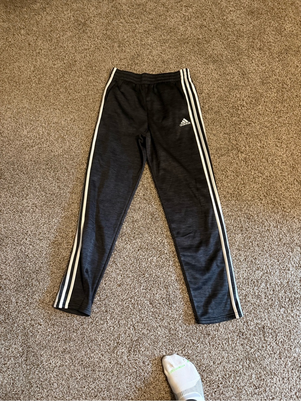 adidas Black Joggers with White 3-Stripes - men